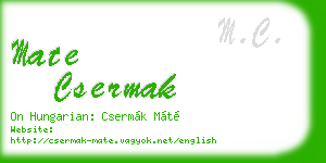 mate csermak business card